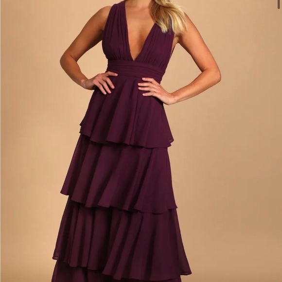 Lulu’s Purple Ruffles Dress - Picture 2 of 5
